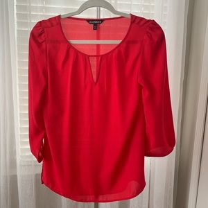 Express hot pink love sleeve blouse XS